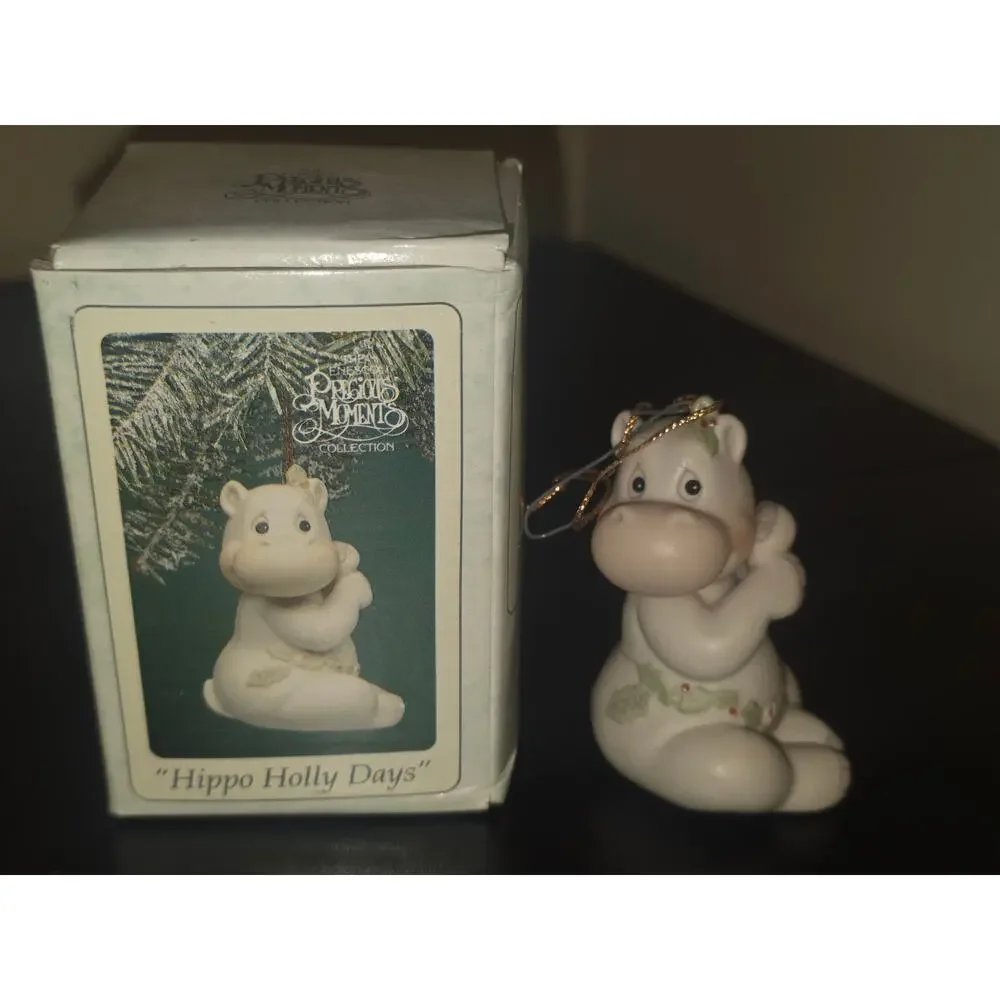 Precious Moments Hippo Holly Days Christmas Ornament Enesco 520403